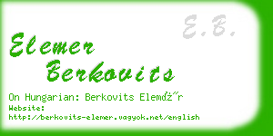 elemer berkovits business card